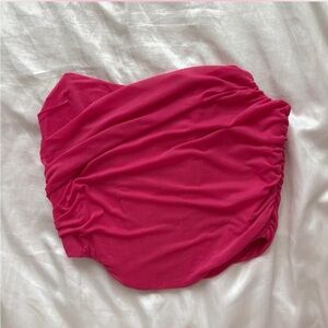 Vibrant Pink Ruched zip up corset top